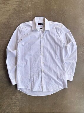 jf j.ferrar White Men's Dress Shirt